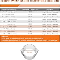 Vista 5 de Bandas retráctiles para botellas, frascos, selladores de plástico retráctiles, bandas termorretráctiles, sellado de tapa para frascos, botellas