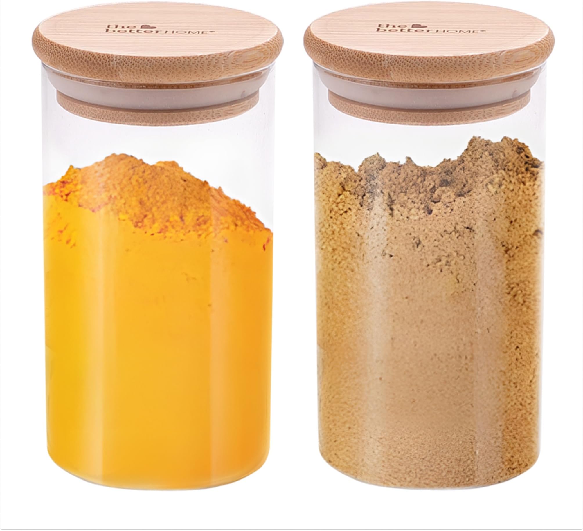 The Better HomeBorosilicate Glass Jar for Kitchen Storage | Kitchen Container Set and Storage Box, Glass Containers with Lid | Air Tight Containers for Kitchen Storage |Pack of 2 (300ml)