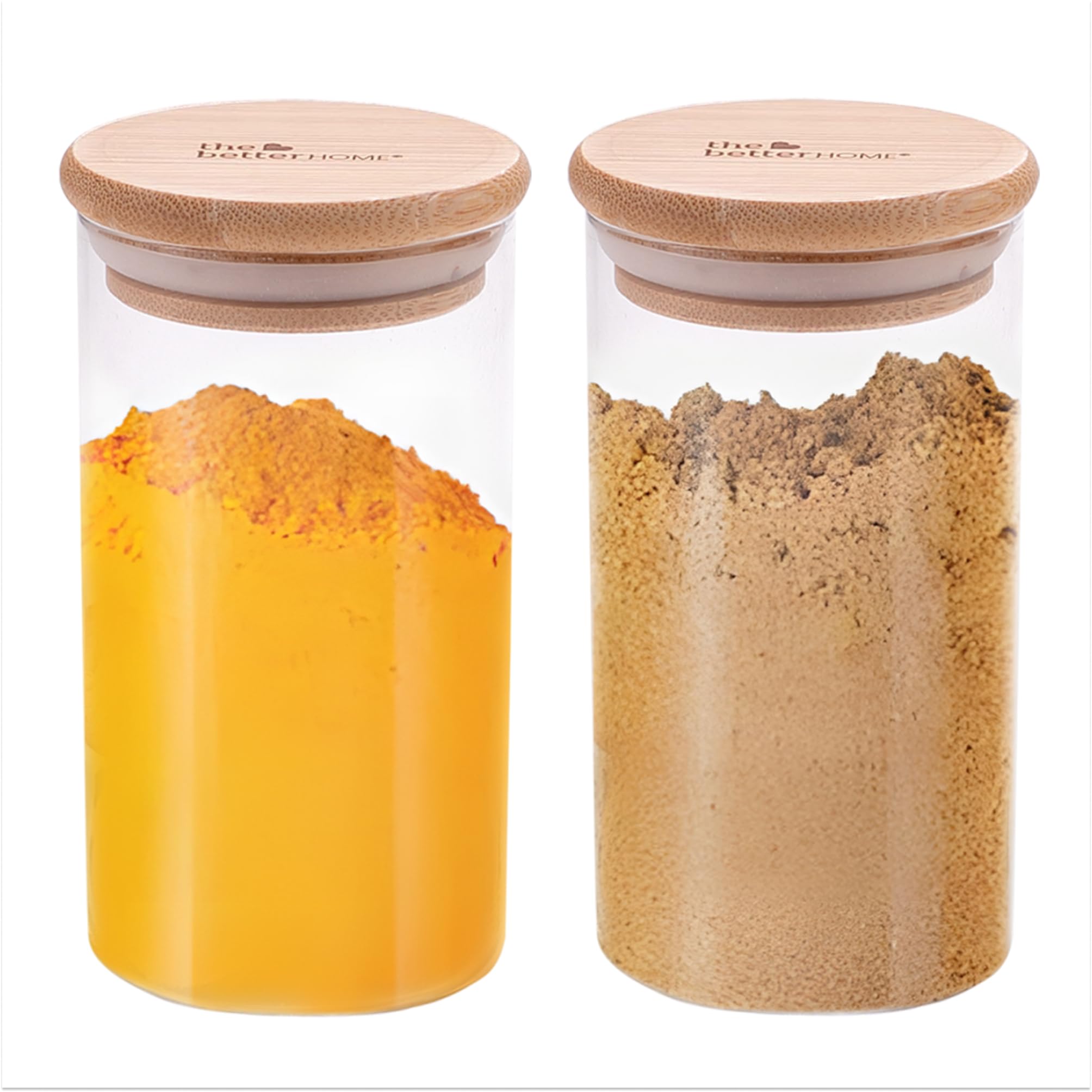 The Better HomeBorosilicate Glass Jar for Kitchen Storage | Kitchen Container Set and Storage Box, Glass Containers with Lid | Air Tight Containers for Kitchen Storage |Pack of 2 (300ml)