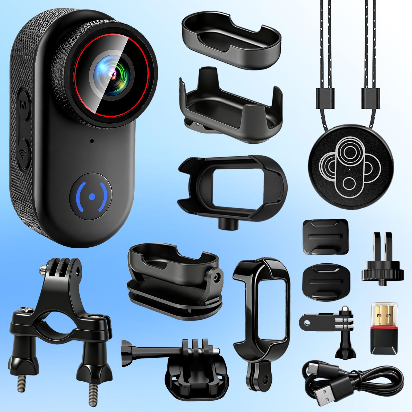 Cámara Moto 4K WiFi 140° Gran Angular IP65, Mini Bodycam Magnética | 44g, 2,5h batería, 256GB SD, pantalla 1,47", soportes magnéticos, grabación en bucle