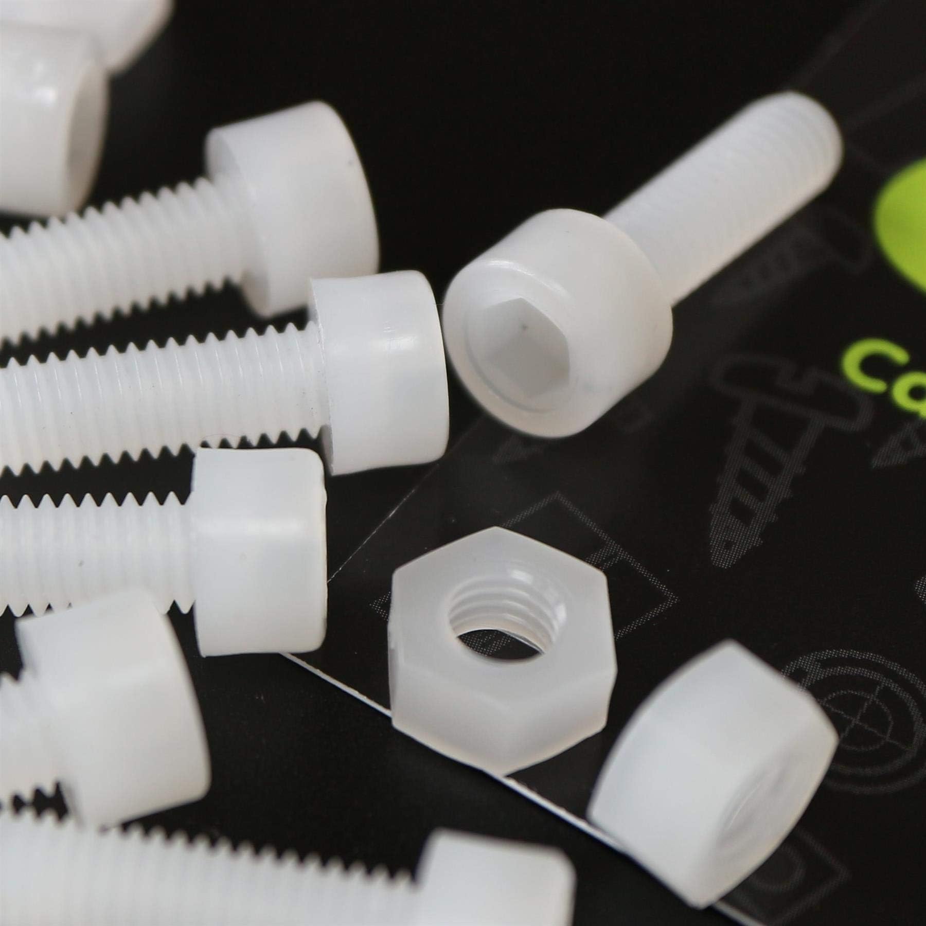 10x PVDF Socket Head, hex Head, Plastic Machine Screws, M6 x 20mm, Bolts, Washers and Nuts