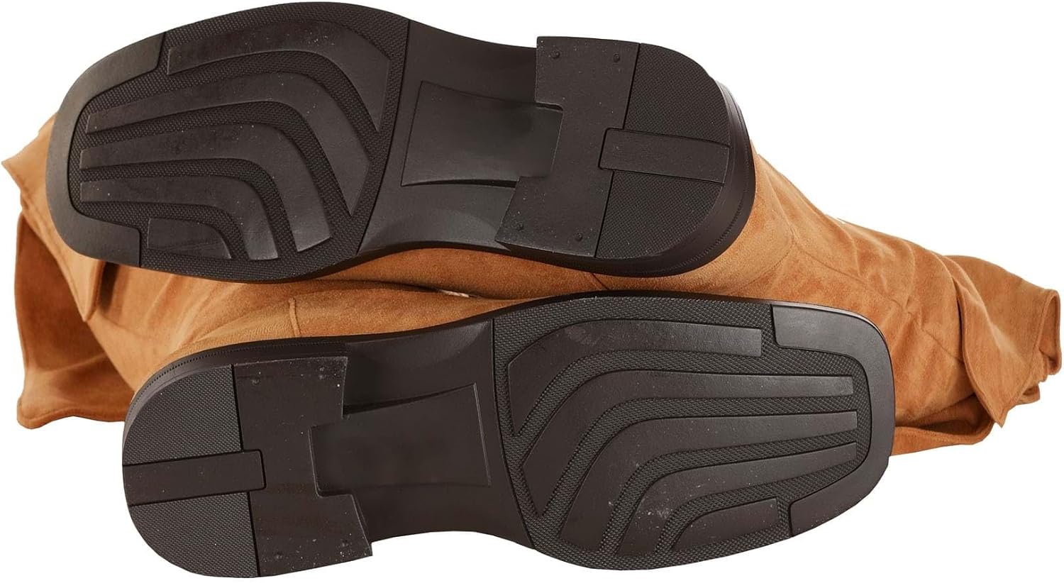 Men's Brown Captain Pirate Costume Boots - Faux Suede, Pull-On, Rolled Cuffs, Comfortable Fit, Polyester & Spandex Lining