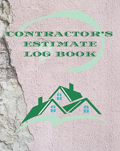 Contractor's Estimate Log Book: Quote Record Book, Customer Estimation Tracking Note dot grid with total 100 estimates journal, Pink Paint Fading Brick Cover