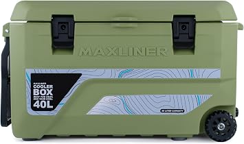 Max Cooler Box 40L Outdoor Activities, Such as Camping, Fishing, Hiking, and picnics. Box Keeps Cold to 180 Hours 7.5 Day