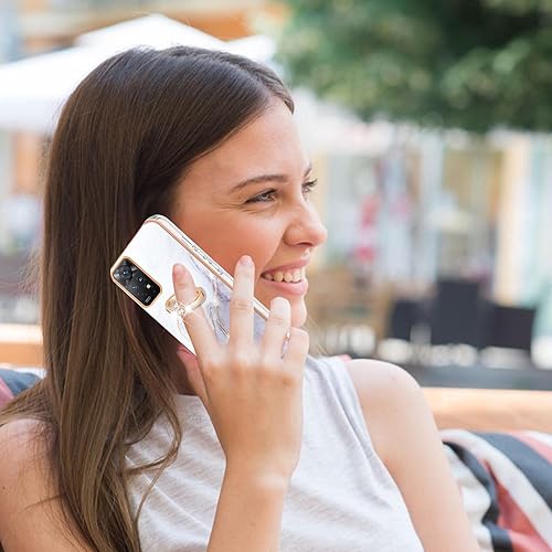 Miniatura 10 de Dinglijia Funda para Redmi Note 11 4G, funda Note 11S, TPU suave + patrón de mármol IMD brillante para niñas y mujeres, funda de protección de