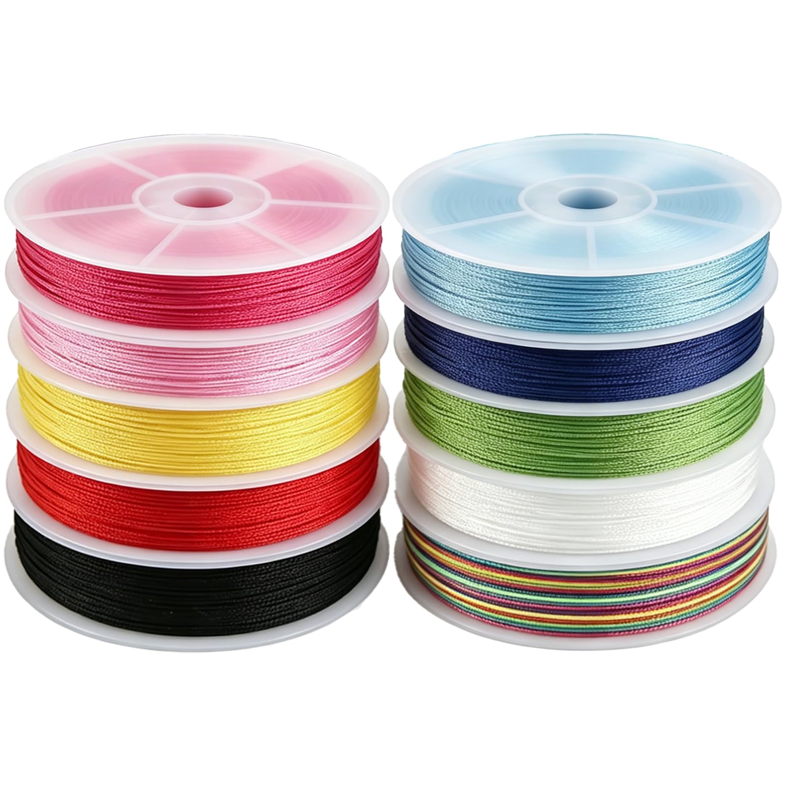 10 Rolls Bracelet Elastic Cord, 0.8mm Elastic Strings Colored Friendship Bracelet String, Durable Beading Thread Coloured Strings Bracelets String Suit for Handmade Bracelets Necklaces(10 Colors)