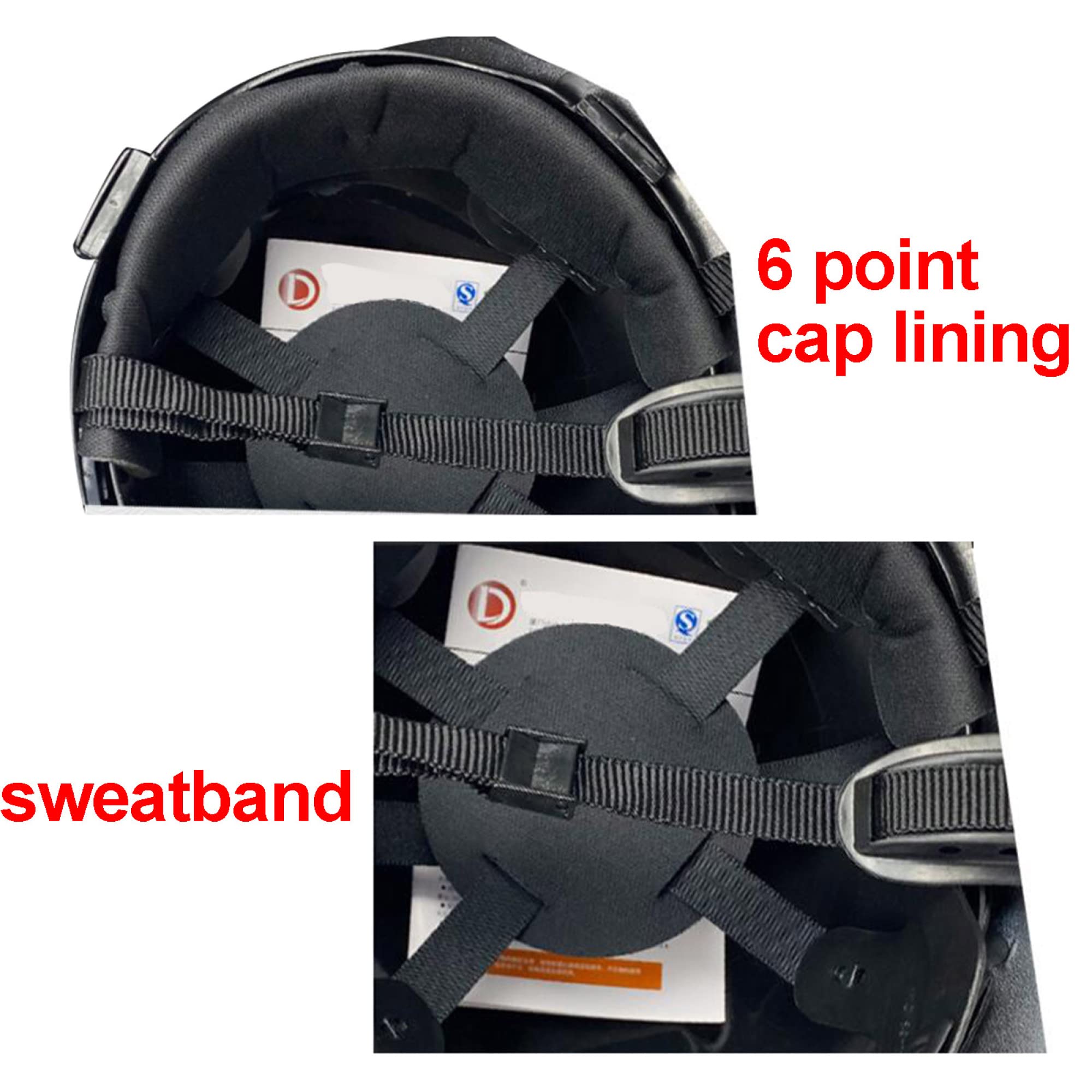 Casque de Sécurité Casque de Sécurité Complet Avec Cliquet Casque de Sécurité À 6 Points Casque de Protection de La Tête Réglable Structure Du Casque Avec Fixations de Mento