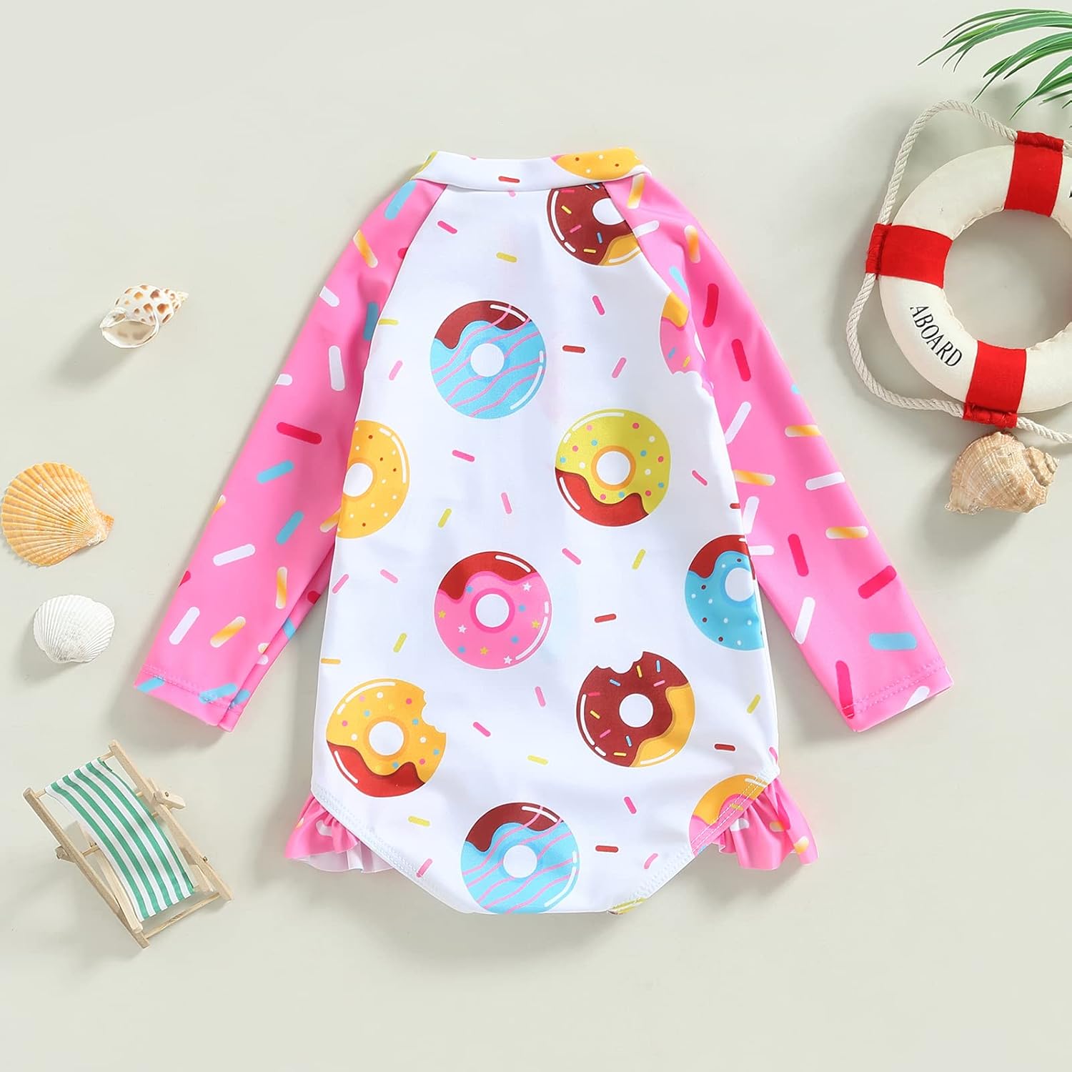 FIOMVA Toddler Baby Girl Rashguard Swimsuits One Piece Fish Scale Print Zipper Swimwear Bathing Suits Beachwear