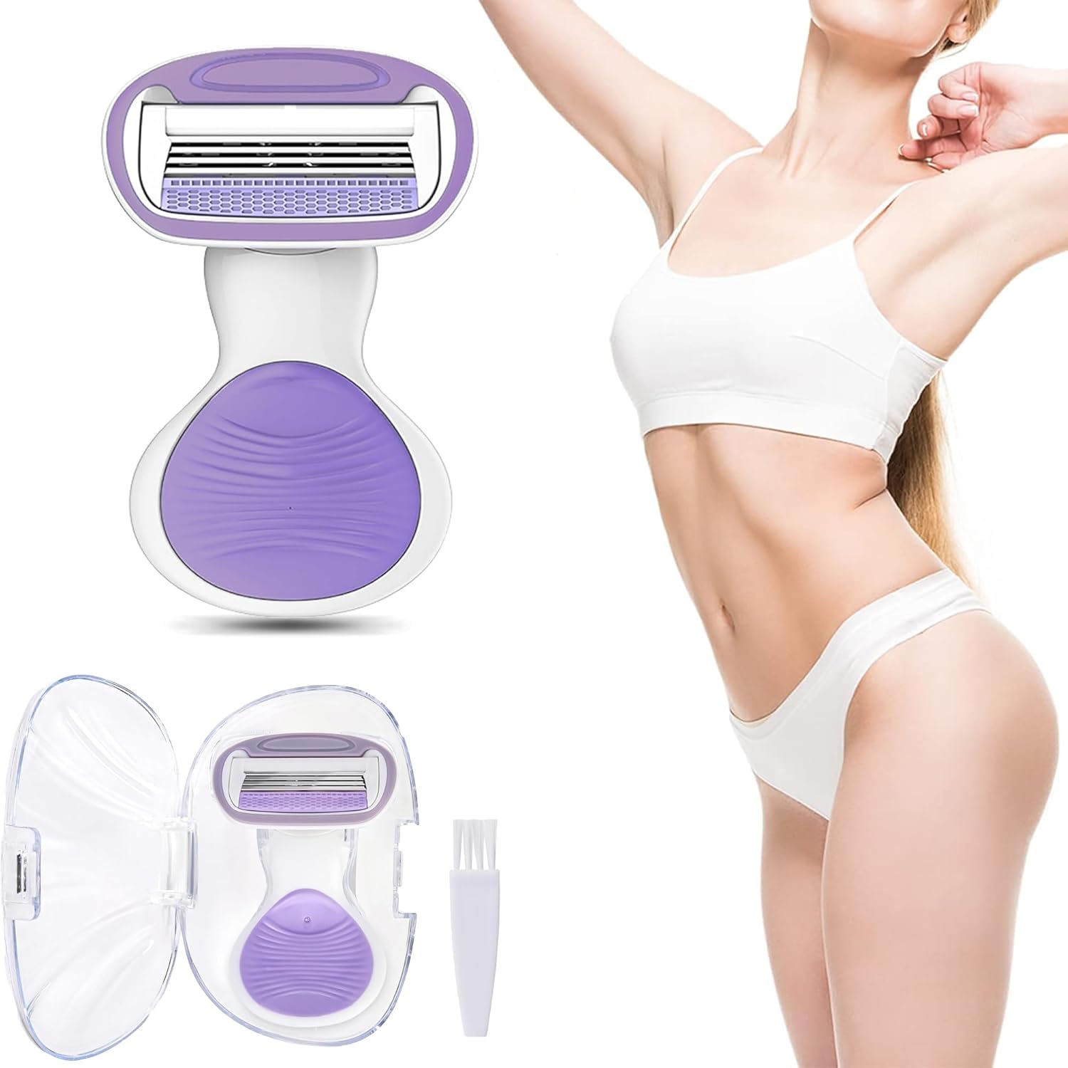 kliffoo Hair Removal Razor For Women & Men with Travel Case,Irritation-Free Shaving of Bikini Line Razor, Safe & Hygienic Women Body Razor for Arms, Legs & Underarms,Intimate care,4 Precision Blades kliffoo Hair Removal Razor For Women & Men with Travel Case,Irritation-Free Shaving of Bikini Line Razor, Safe & Hygienic Women Body Razor for Arms, Legs & Underarms,Intimate care,4 Precision Blades