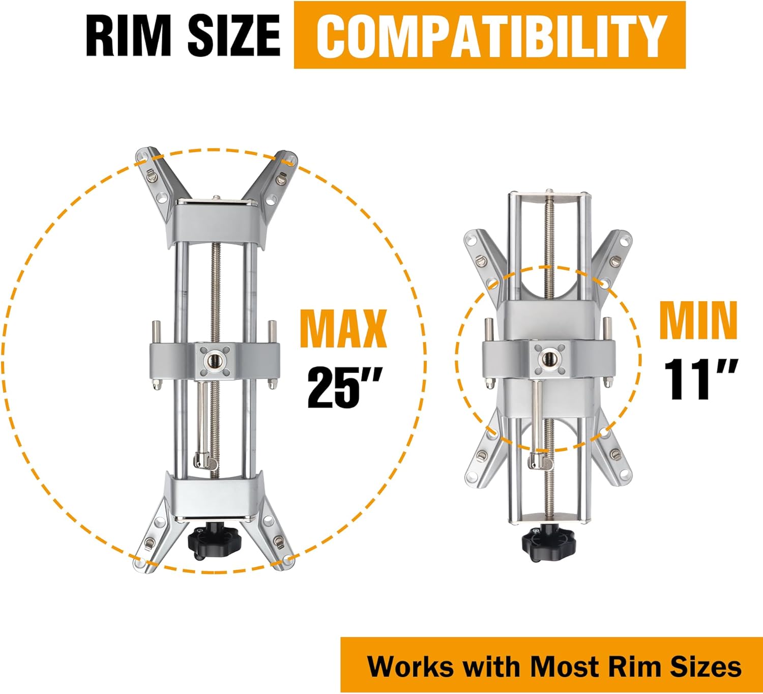 2-Piece Wheel Alignment Tool, Alignment Wheel Clamp, Adapter for Magnetic Camber Caster Gauges, for Any Car Alignment Tool Kit, Fits 11-25-Inch Rims