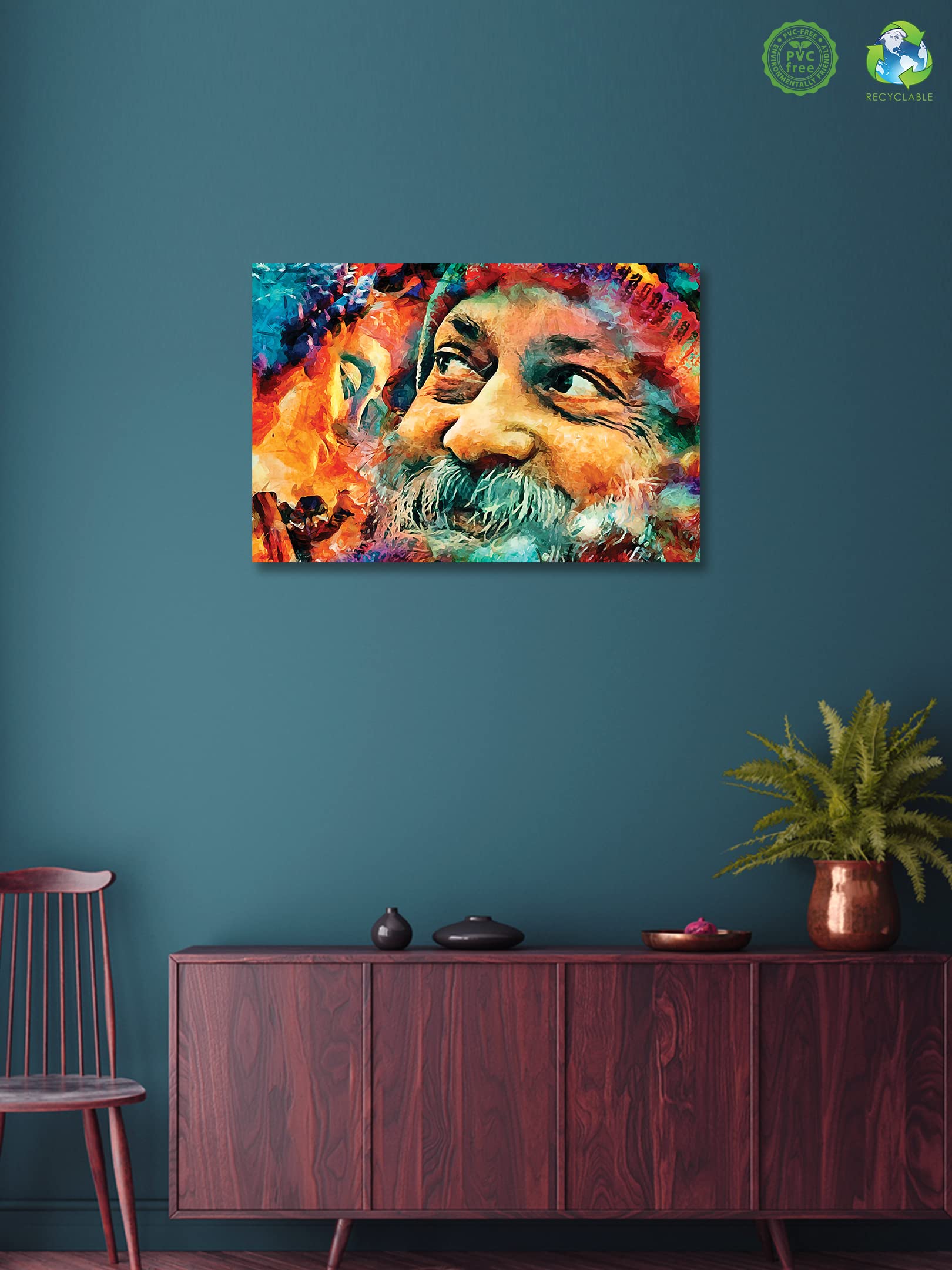 DA MONICA Premium Canvas Print of OSHO Abstract Oil Paint Art 16
