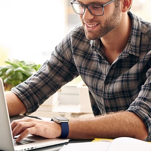 Miniatura 6 de Ouwegaga Paquete de 3 bandas elásticas compatibles con Fitbit Versa 4Fitbit Versa 3Fitbit SenseFitbit Sense 2 bandas para mujeres y hombres, correa