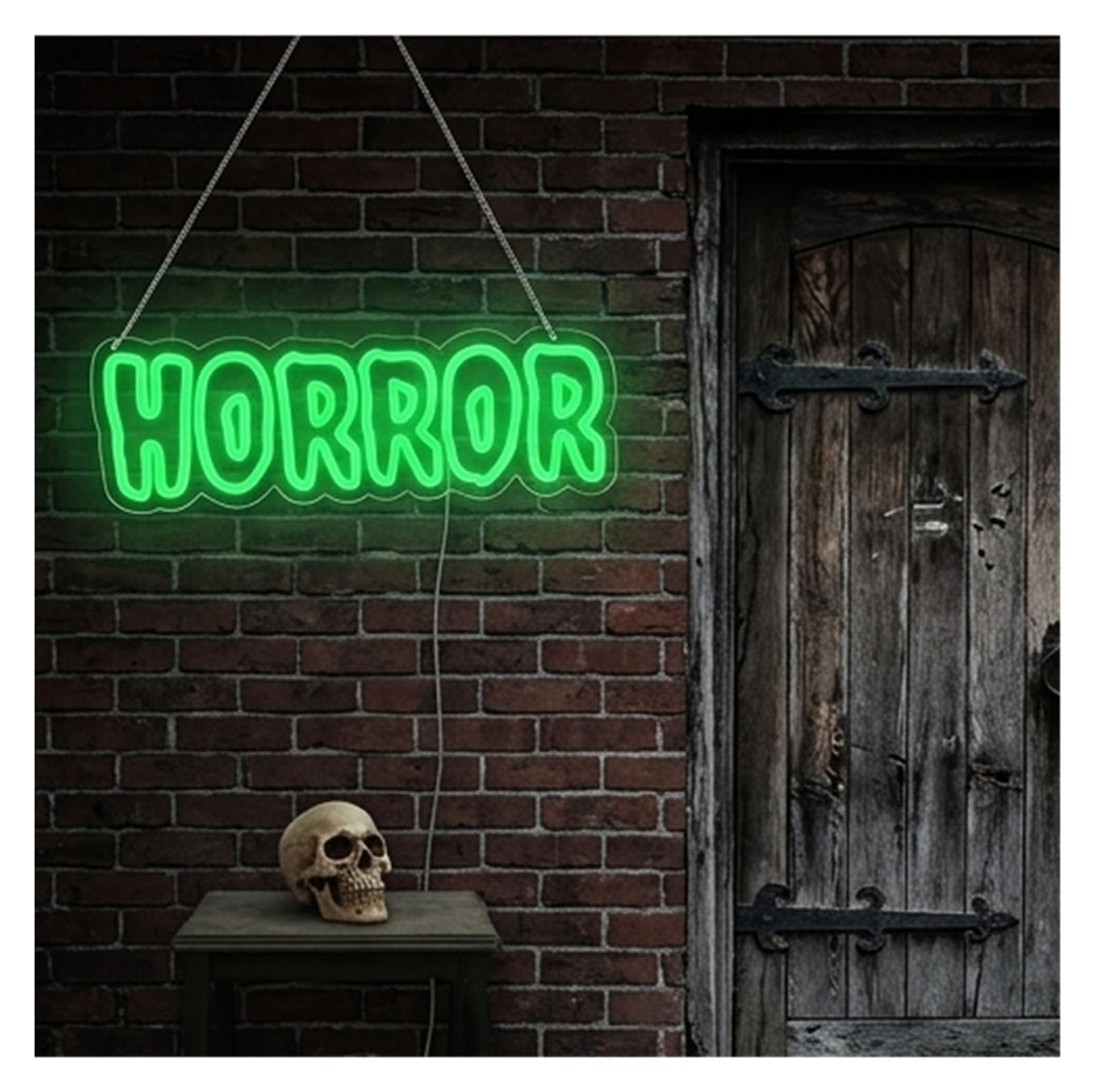 Scritta luminosa Insegna Al Neon Horror Per Decorazioni Da Parete, Stile Horror, Con Luce Dimmerabile USB, Per Feste, Club, Sala Giochi, 43cmх15.1cm
