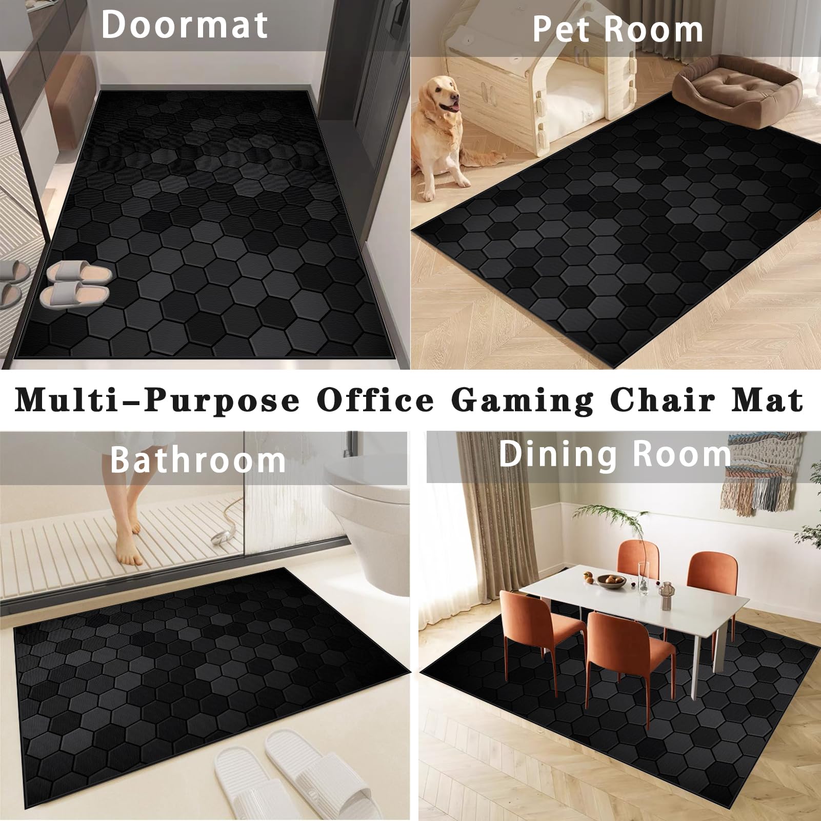 100 x 160 cm Tapis de Chaise Gaming Antidérapant Tapis de Protection de Sol pour Chaise de Bureau Protège Parquet Chaise Roulettes Tapis sous Chaise Bureau Tapis de Sol pour Bureau Plancher de Bois