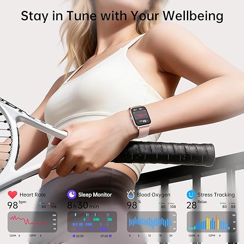 Miniatura 3 de Tensky Reloj inteligente para mujer, pantalla táctil HD de 1.85 pulgadas, reloj inteligente para Android/iPhone/Samsung/(llamada Bluetooth), Alexa