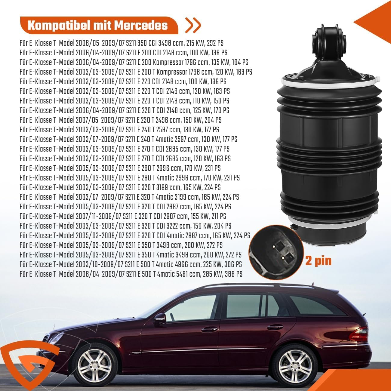 Mercedes A2133280100 - Luftfederbalg Hinten Links Original Ersatzteil