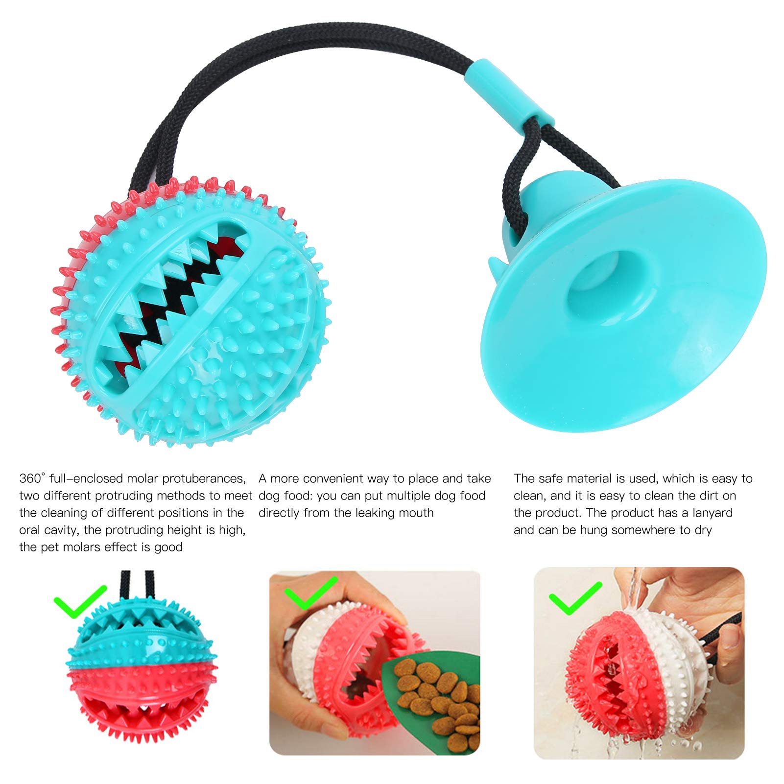 Pawise Speeltje Bal Met Zuignap - Hondenspeelgoed - 40 cm Multi-Color