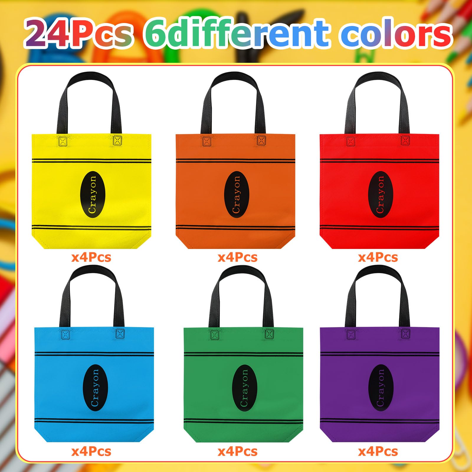 Hosuly 24 bolsas de regalo de fiesta no tejidas para el regreso a clases, bolsa de regalo de graduación, bolsa de mano reutilizable arcoíris, Varios colores