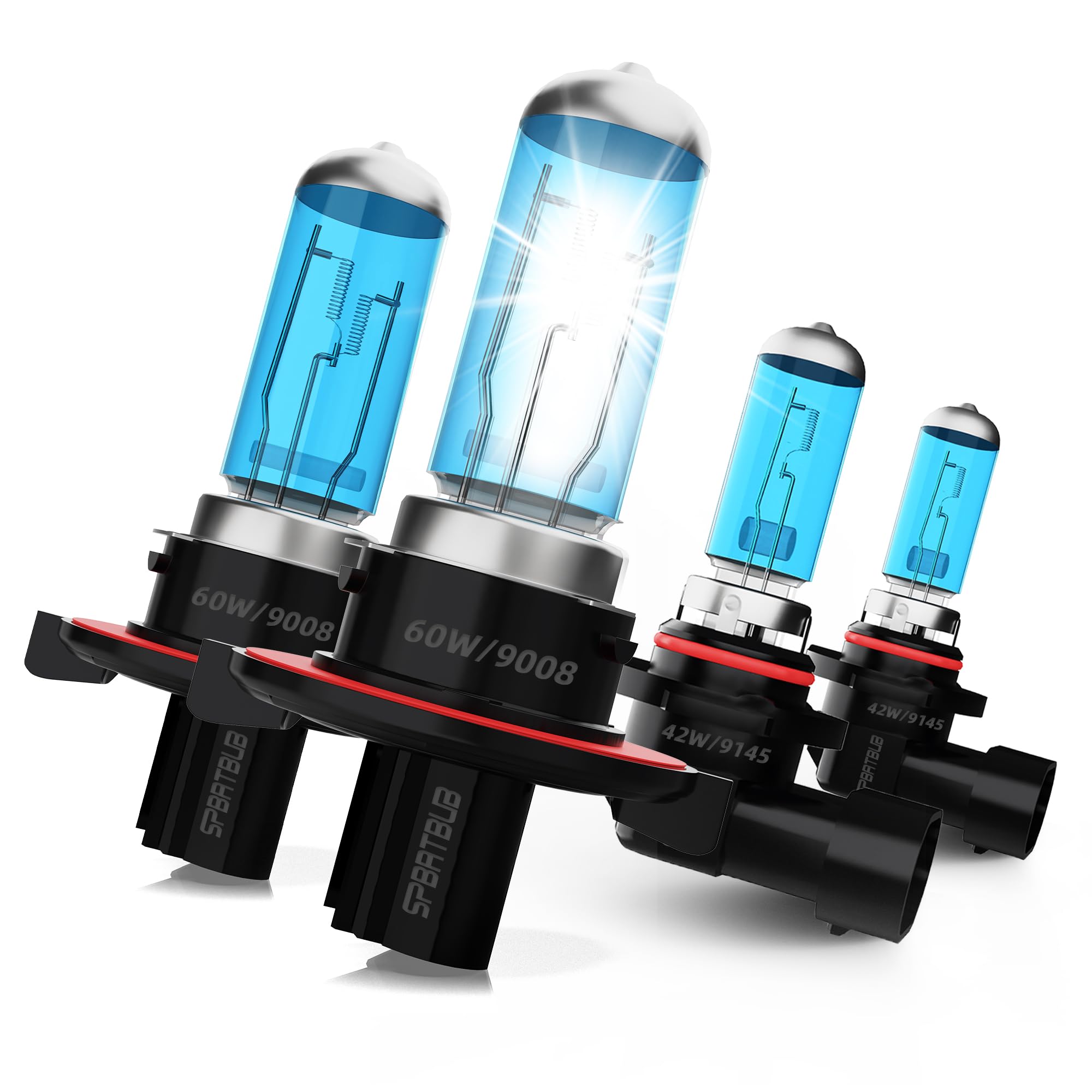 SPBRTBUB headlight bulbs Compatible With Jeep Liberty 2008 2009 2010 2011 2012 halogen Headlight Bulbs,9008/H13 High Low Beam + 9145/9140 halogen Fog