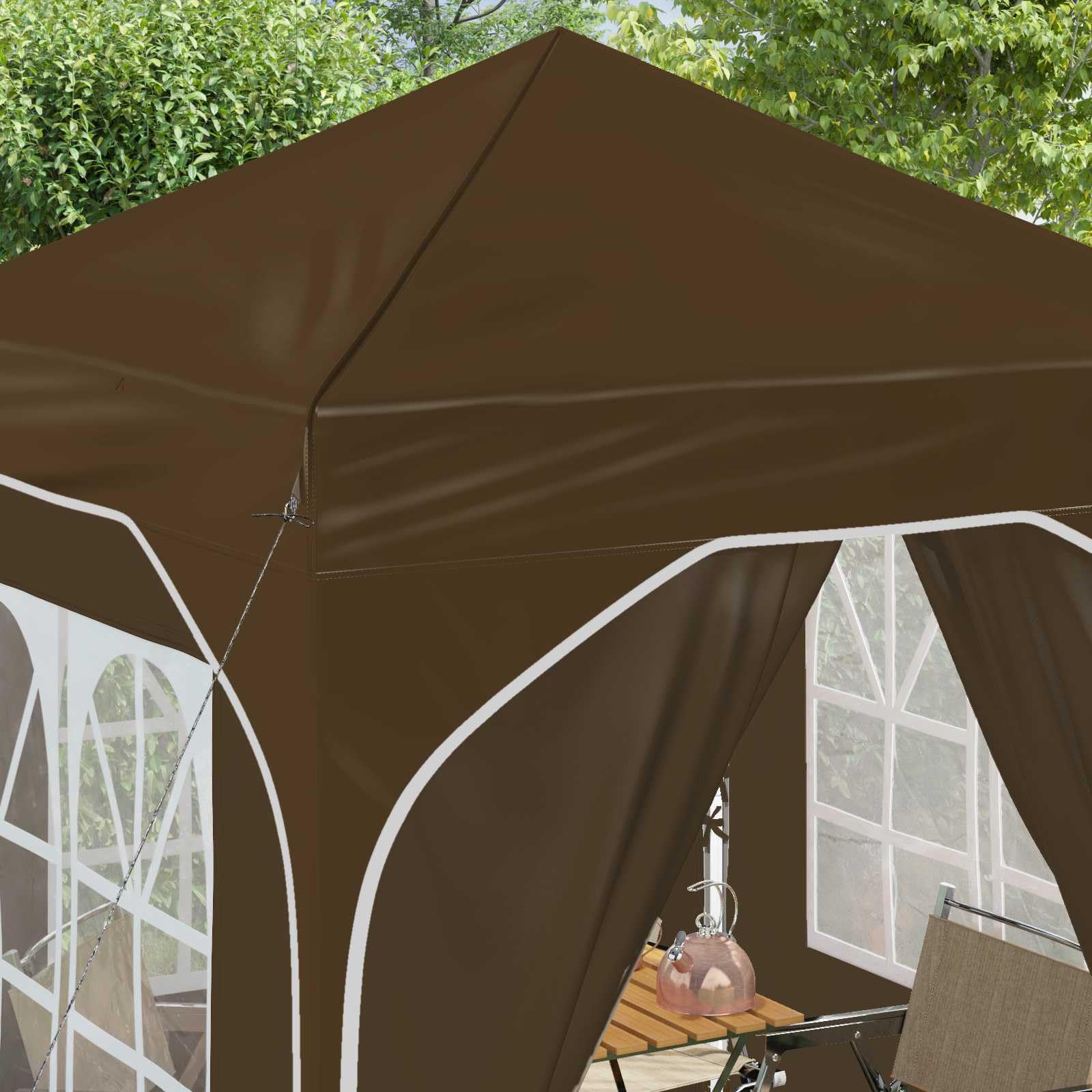Tienda de campaña para fiestas, 192 x 192 x 245 cm, color topo, carpa para jardín, fiesta, festival, boda