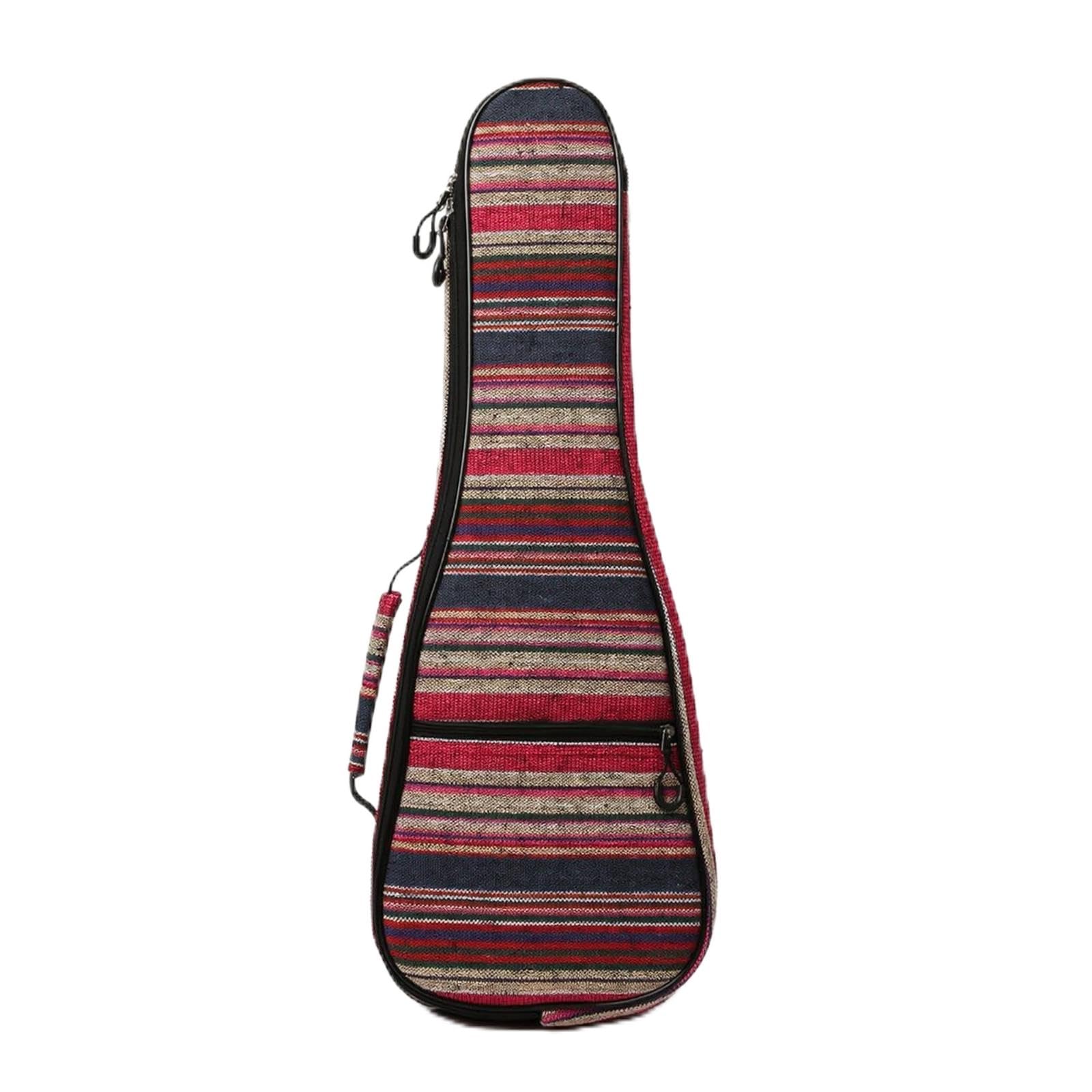 Ukulele Bag with Backpack Straps Ethnic-Style Ukulele Bag Padded for Students, Travel, Music Lessons, Rehearsals Red 26 Inch-image-40