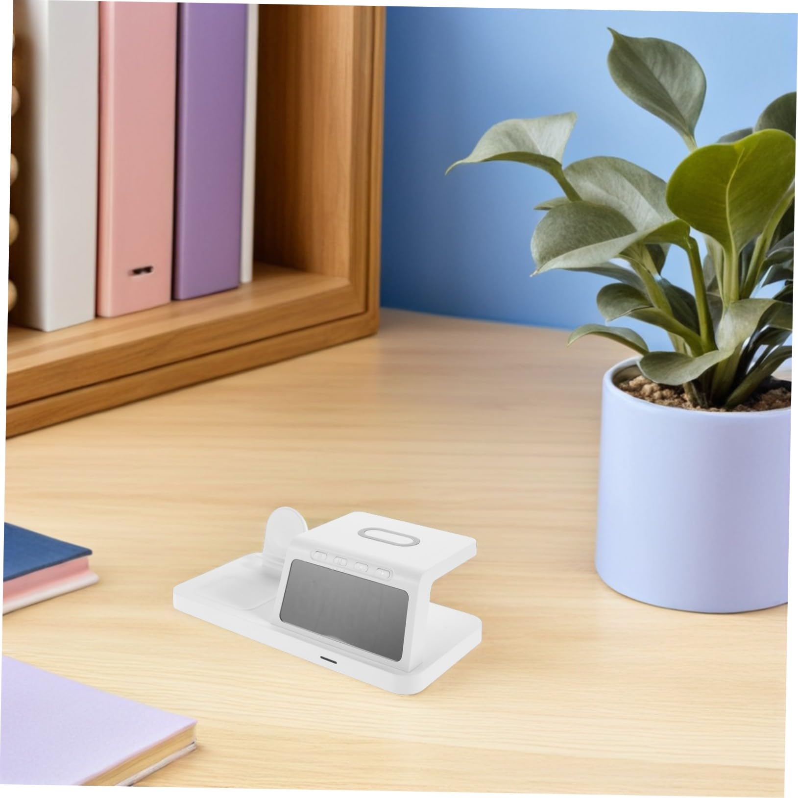 Homoyoyo 15w Caricatore Wireless con Orologio Dock di Ricarica Supporto per Ricarica Wireless Rapida da Compatibile con Vari Dispositivi per Comodino e Uffici