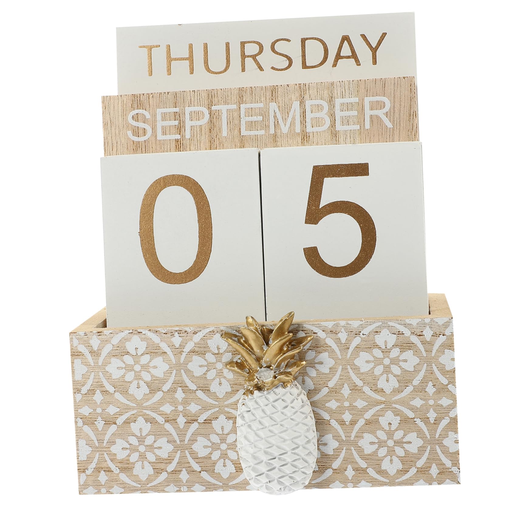 VILLCASE 3stücke Rustikaler Holzblock Kalender Für Schreibtisch Wiederverwendbarer Stilvoller Tischkalender Für Zuhause Und Büro Zeitlose Dekoration Für Deko-accessoire Für Und Hotels