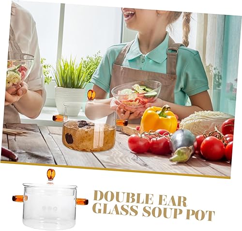 Miniatura 4 de Healeved Cacerola de vidrio para leche, olla transparente, cacerola para guisar, olla de vidrio para alimentos, olla para horno, olla para fideos,