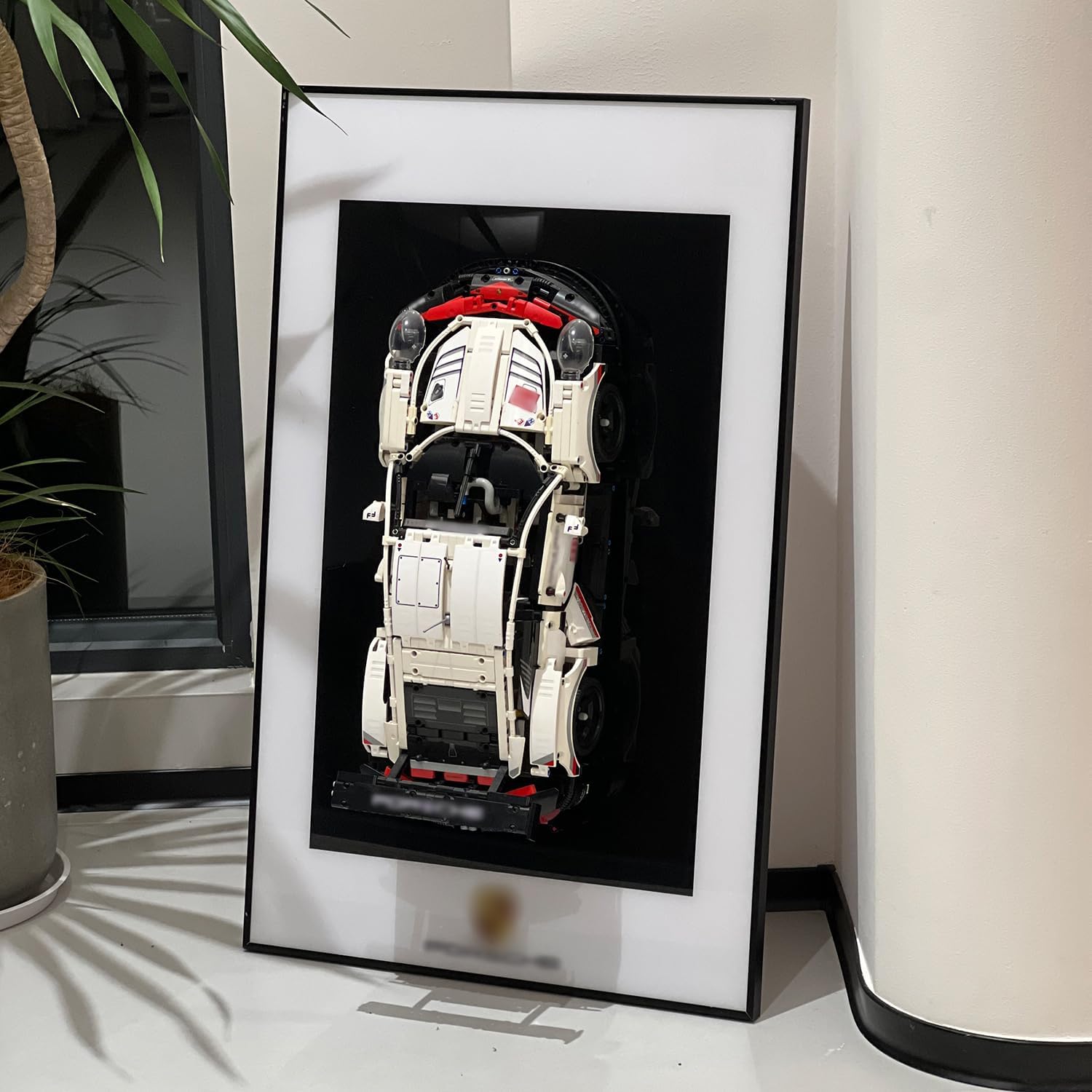 iLuane Display Wallboard for Lego Technic Porsche 911 RSR 42096, Adult Collectibles Display Wallboard for Building Blocks, Gifts for Lego Lovers (Only Display Wallboard), Black,white, M
