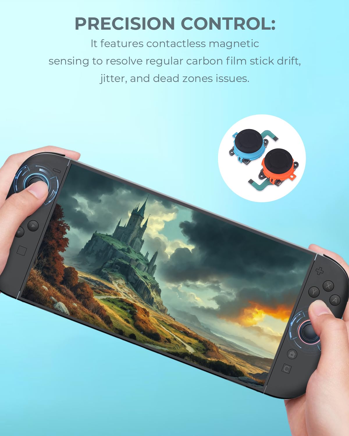 Joysticks Replacment for Nintendo Switch 2 Joy-cons,3D Analog Thumb Caps 8 712Zij+4e2L. SL1500