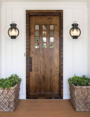 Miniatura 9 de Lámpara de pared industrial con sensor de atardecer a amanecer, moderna lámpara de pared exterior impermeable, lámpara de pared exterior negra mate