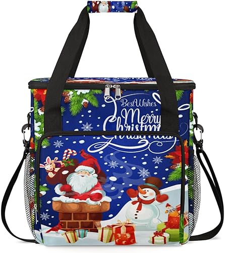 Regalo de Navidad y muñeco de nieve para cafetera, bolsa de viaje de Papá Noel, bolsa de almacenamiento compatible con Keurig K-Mini o K-Mini Plus