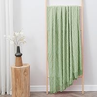 Vista 321 de inhand Knitted Throw Blankets for Couch and Bed, Soft Cozy Knit Blanket with Tassel, Black Lightweight Decorative Blankets and Throws, Farmhouse