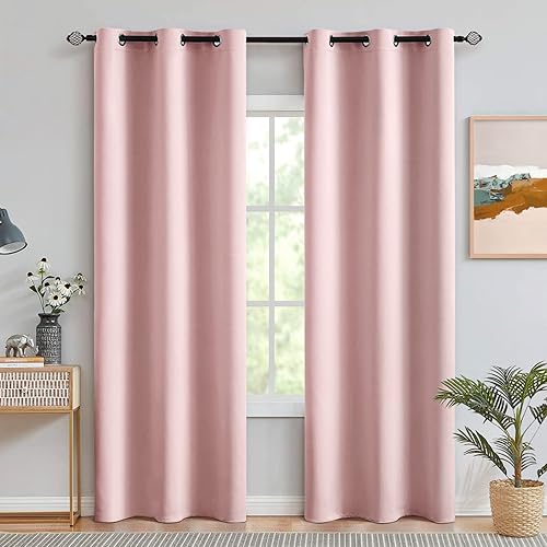 MIULEE - Cortinas opacas para oscurecer la habitación, con aislamiento térmico y bloqueo de luz, juego de 2 paneles de cortina para ventana, parte