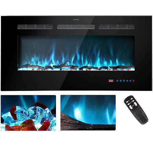 30 inches Electric Fireplace Inserts, Recessed and Wall Mounted Fireplace