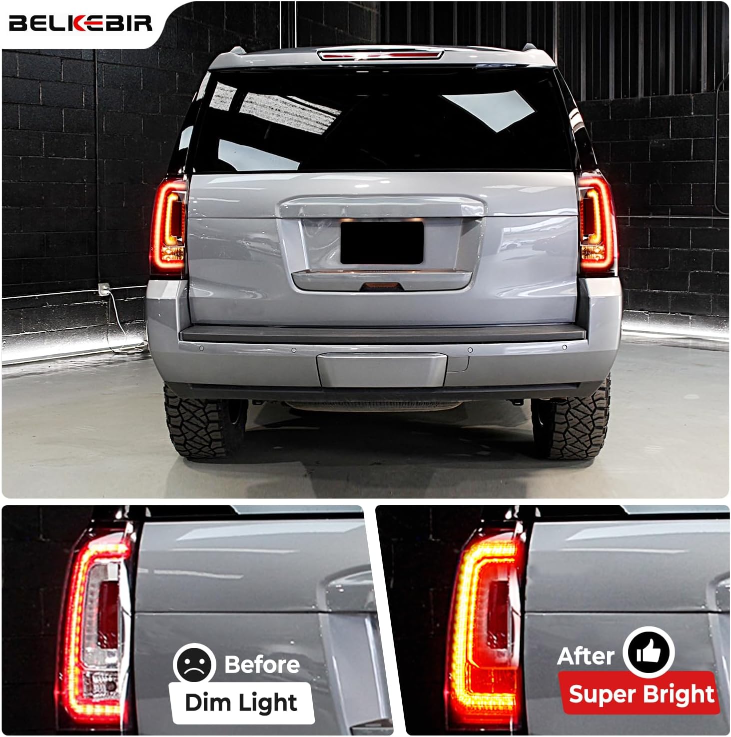 LED Tail Lights Assembly Compatible With 2015-2020 GMC Yukon Yukon XL Left Driver & Right Passenger Side Brake Turn Signal Rear Taillights Assembly W/Bulb Replace GM2800268 GM2801268 84536243 84536242