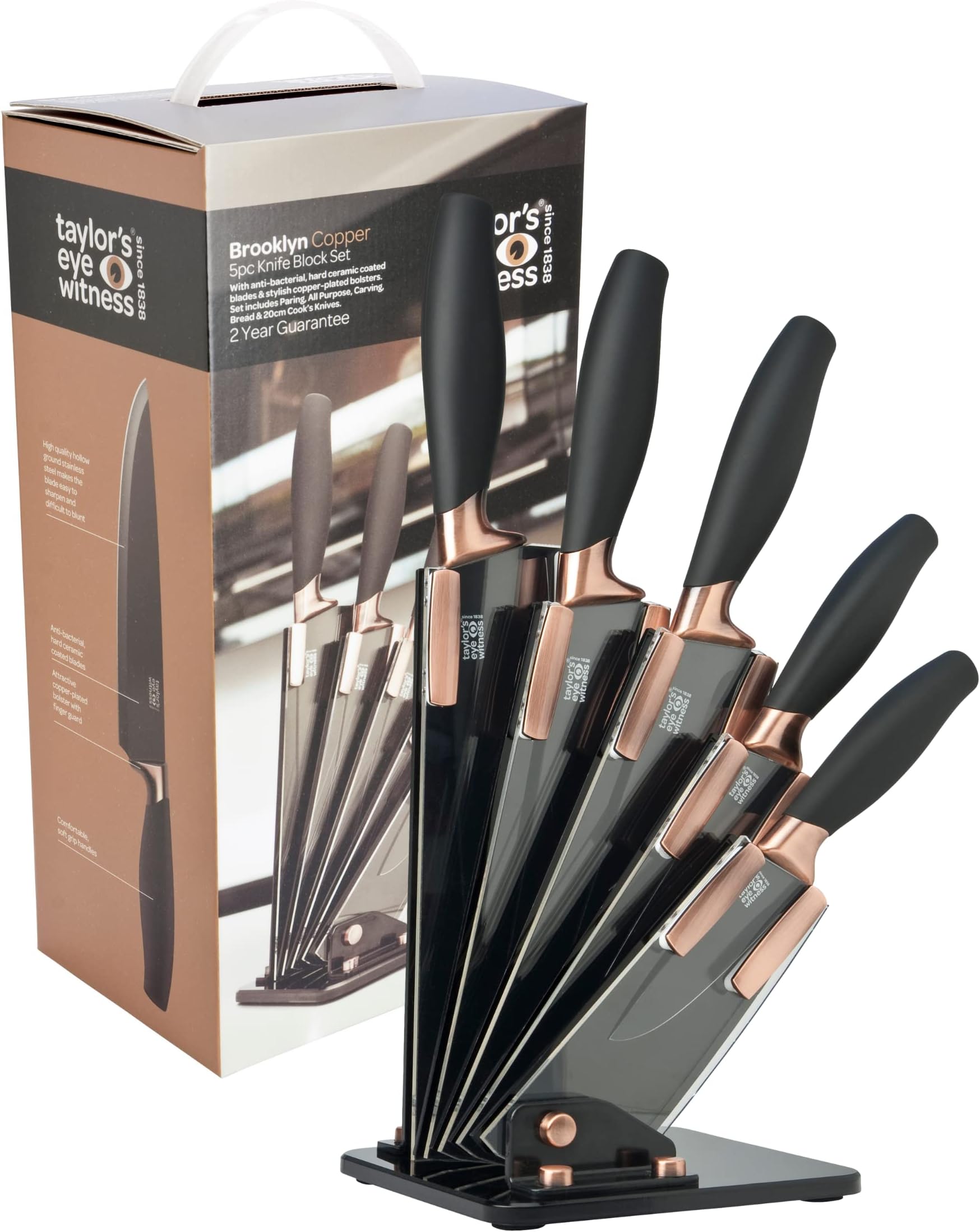 5 Piece Brooklyn Kitchen Knife Set, Multi-Colour, One Size