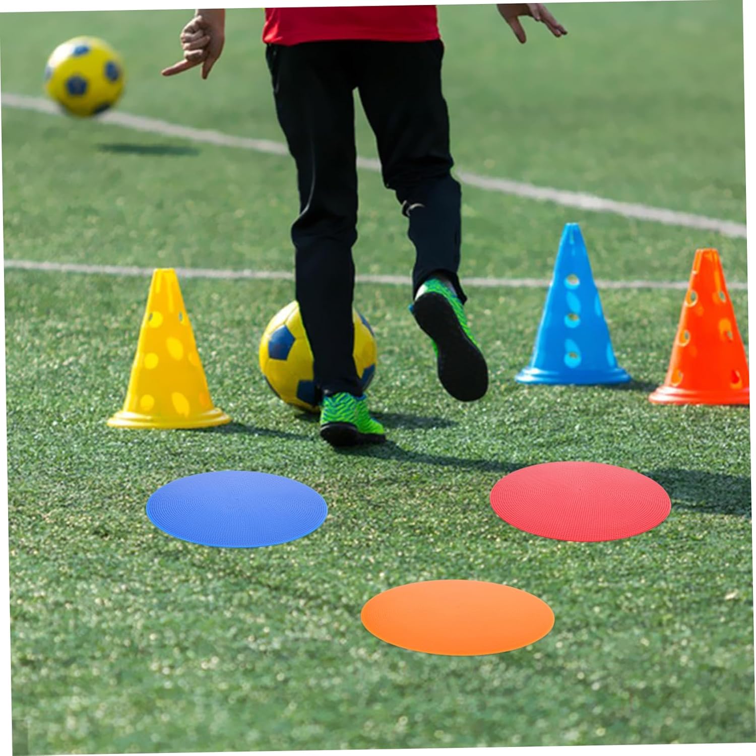 12pcs Soccer Training Markers Football Sign Discs for Agility Drills Brightly Colored Ground Markers for Sports Practice and Training Sessions