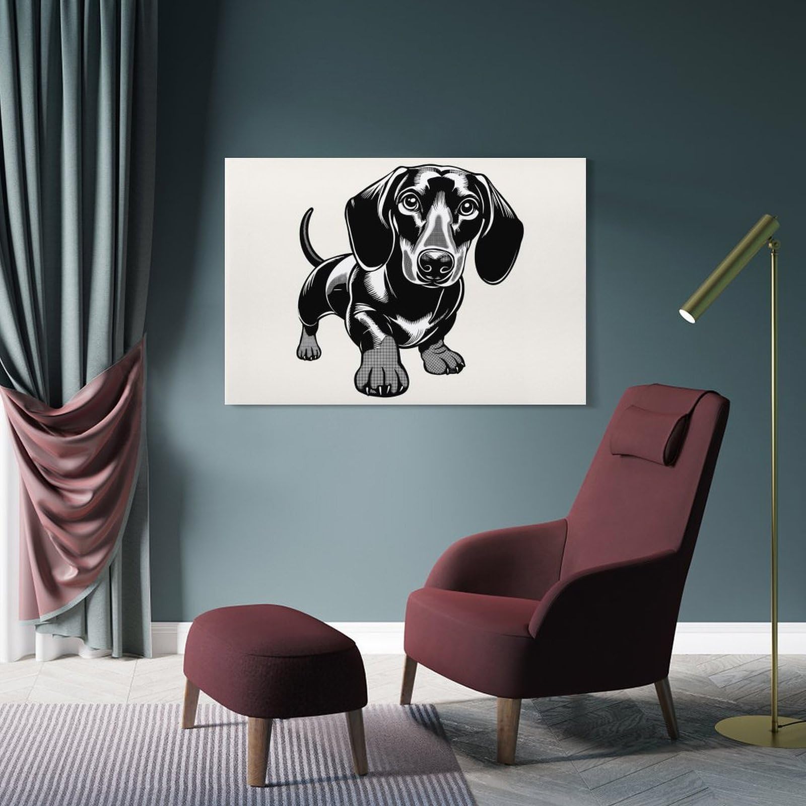 Junmoney Decorative Wall Artwork Dachshund(2), 24x36inch(60x90cm), for Home, Office, Studio Or Guest Room, A Flexible Wall Accent for Shared Spaces