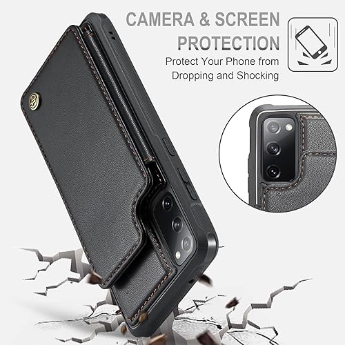 Miniatura 5 de Vinich Funda para Samsung Galaxy S20 FE con soporte para tarjetas, para Samsung S20 FE Funda tipo cartera para mujeres y hombres con bloqueo RFID,