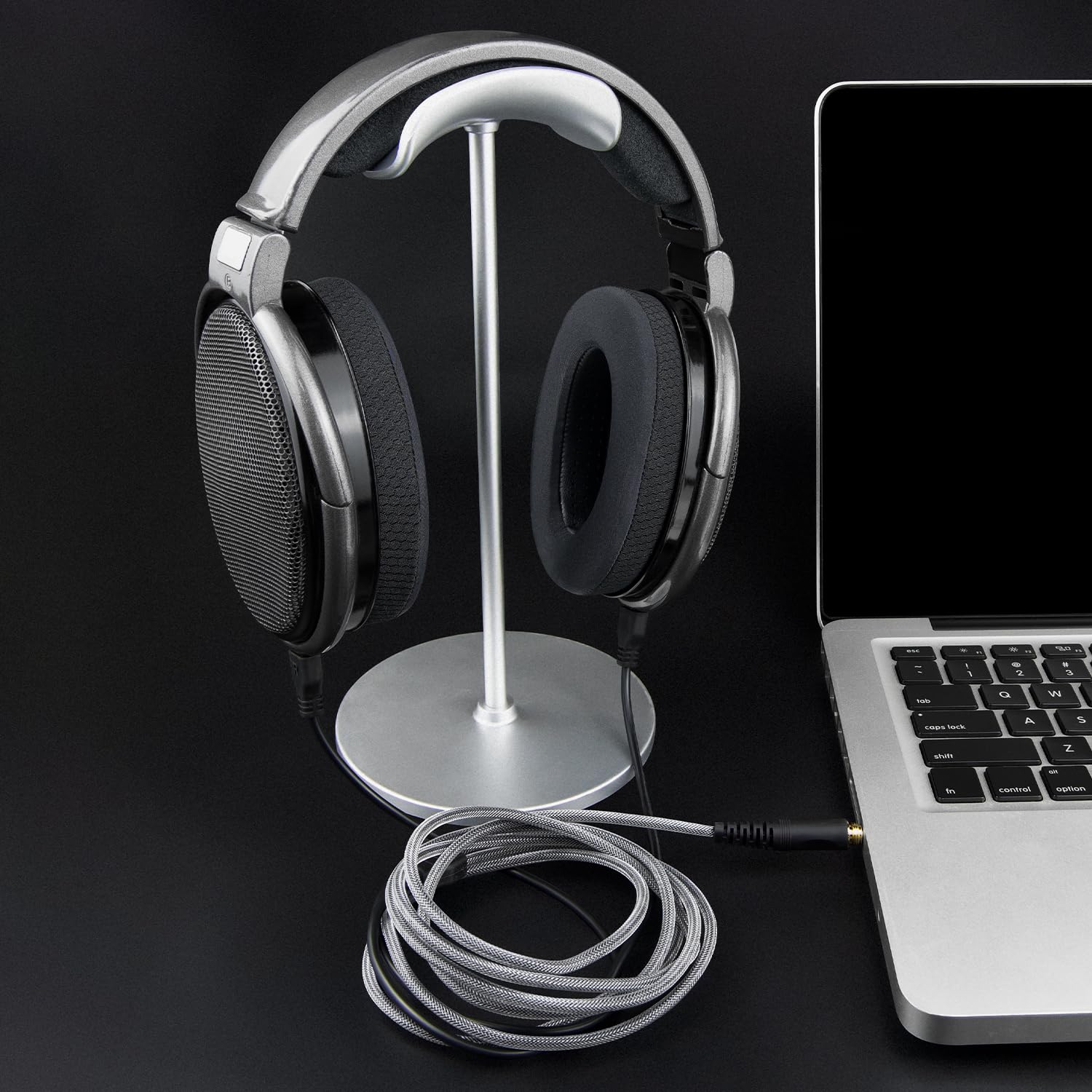 SOULWIT Cuffie Cavo Ricambio per Sennheiser HD660S/HD660S2/HD650/HD600/HD580/HD58X/HD565/HD545/HD535/HD525/HD265, Prolunga (rame OCC 6N) con 3,5 mm Spina e 6,35 mm Adattatore - Intrecciato (2 m)