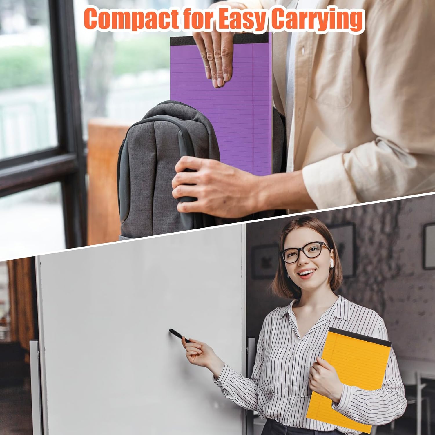 8 Pack Colored Legal Pads, Totally 400 Sheets Legal Pads 8 x 11.5inch College Ruled Writing Pads Wide Ruled Paper for Office, School, College, Professional - Image 7