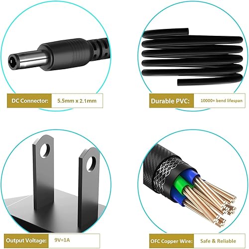 Miniatura 6 de Adaptador de fuente de alimentación de CA de 12 V, cable cargador de teclado para Yamaha PSR, YPG, YPT, DGX, DD, EZ y P Piano digital y serie de