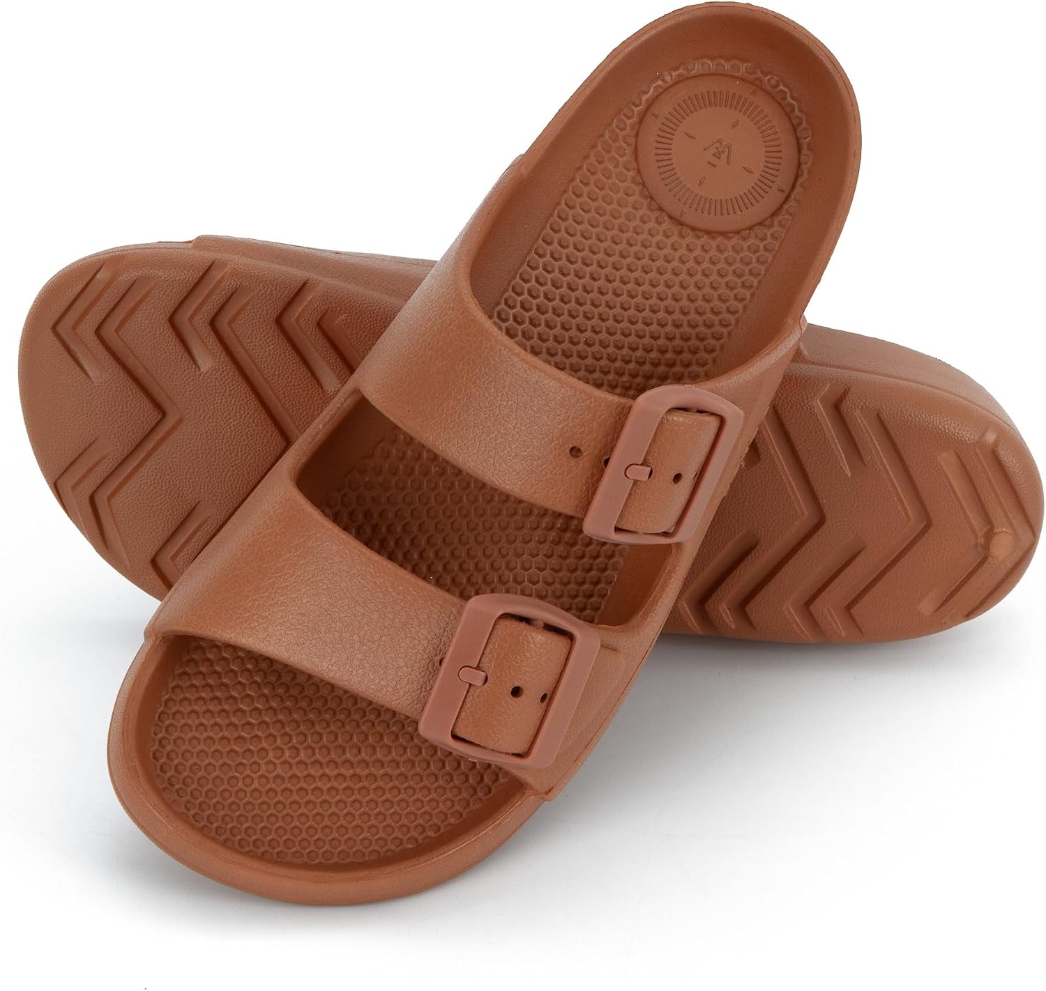 totes Women's Everywear Lightweight Waterproof Adjustable Double Buckle Slide Sandal