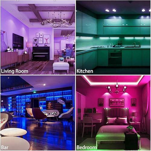 Miniatura 8 de KATUR Tira de luces LED de 32.8 pies, IP65 resistente al agua, 300 LED 5050 RGB, 16 millones de colores, aplicación WiFi inteligente y control de