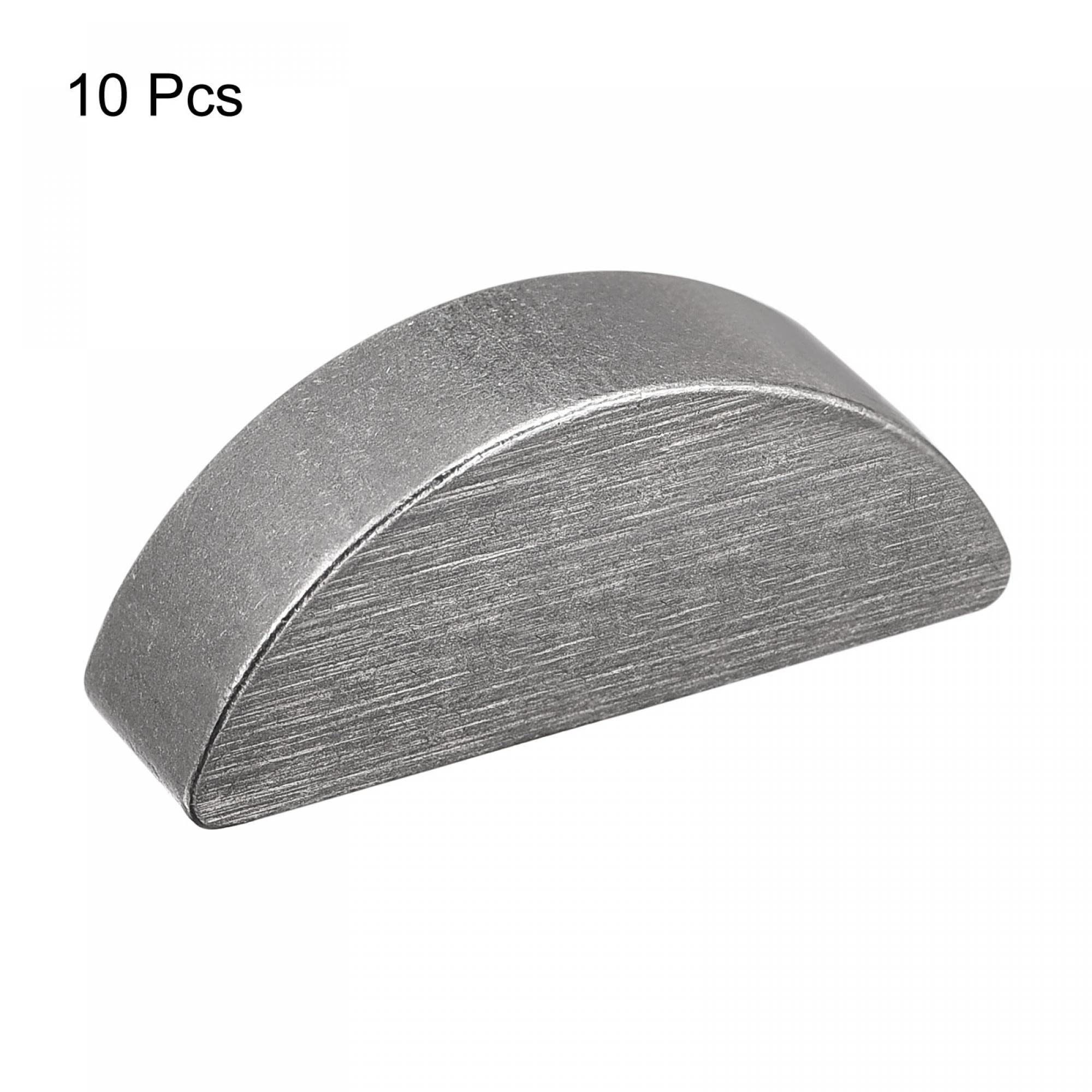 sourcing map Clavette Demi Lune 10pcs 45# Acier 28mm Longueur x 11mm Largeur x 7mm Épaisseur Demi-cercle Clé