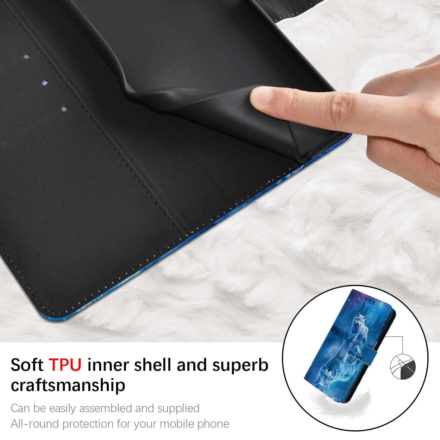 Etui portfelowe na telefon Samsung Galaxy A52 5G / A52 4G / A52s 5G, skórzane etui na telefon z klapką, etui ochronne z uchwytem na karty, magnetyczne zamknięcie, podpórka, odporne na wstrząsy