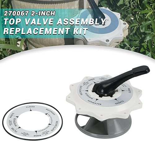 Miniatura 8 de 270067 Kit de reemplazo de conjunto de válvula superior de 2 pulgadas para Pentair Hiflow Top y Side Mount Pool Spa Multiport Valve 261177 261173