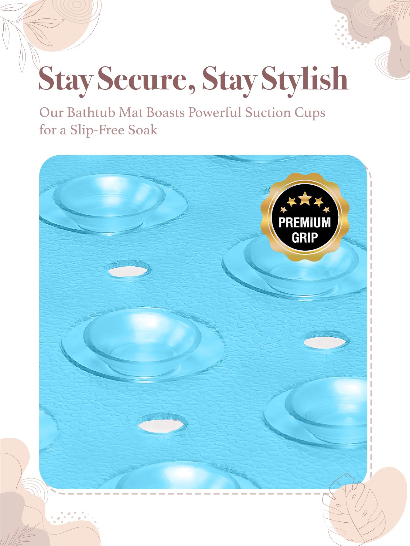 ADOV Shower Mat, Extra Long Non Slip Bath Mat Antibacterial Rubber 100x40 cm - Image 4