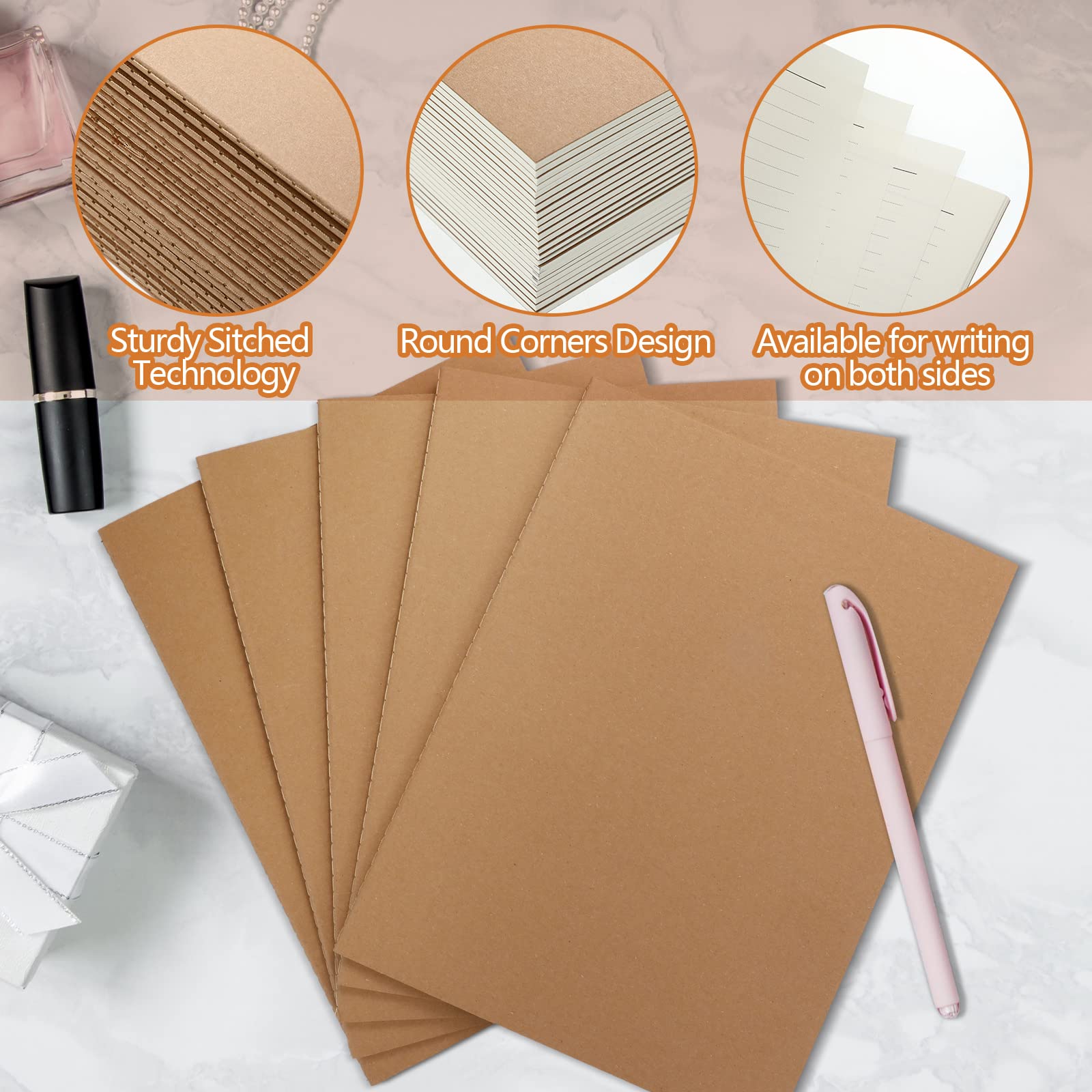 Lincia Confezione da 24 quaderni grandi in carta kraft, 21,6 x 27,9 cm | College a righe A4, soggetto, diario, diario, quaderni, appunti per ufficio, forniture per scrivere, 60 pagine